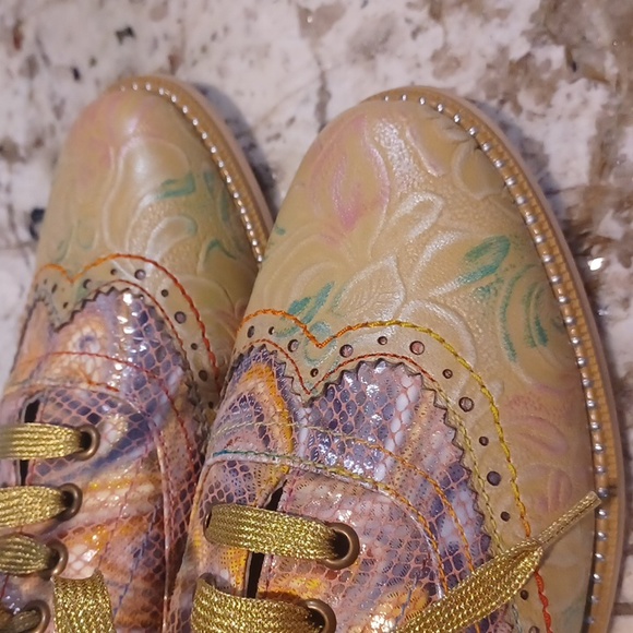 SPRING STEP L'ARTISTE LACIOX WOMEN'S LEATHER OXFORD SHOES Multi Color NEW EU 38 - Picture 6 of 16